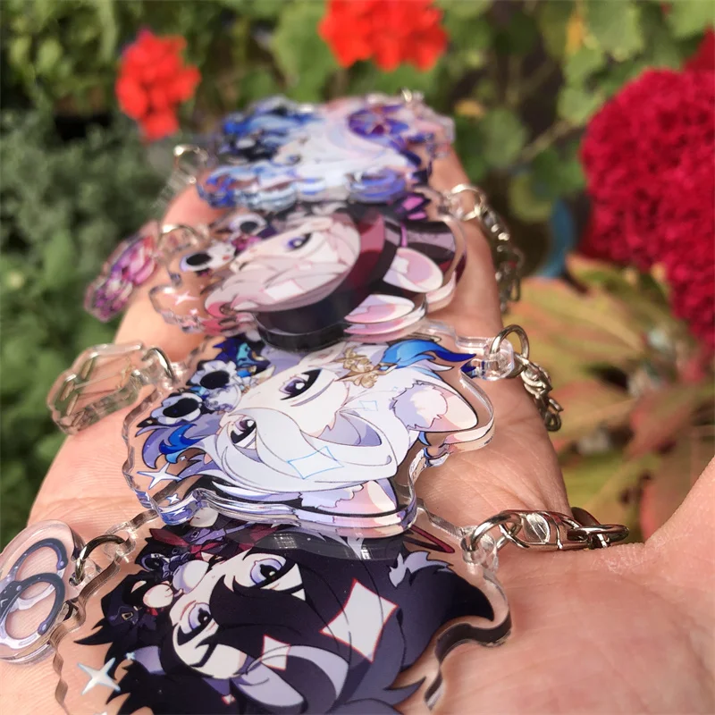 Genshin Impact Clorinde Navia Lyney Furina Wriothesley Keychain Anime Game Accessories Backpack Pendant Prop Badge