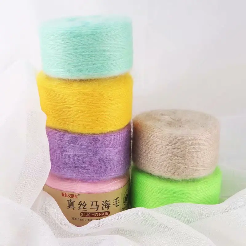 Silk Mohair new Knitting Soft Yarn, Baby Sweater, Acrylic Plush Fluffy , A 2025 Variety Of Colors To Choose From1Pcs=50G 524 Yards/0.9MM