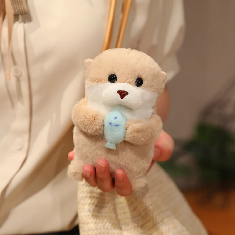 Pray for Blessings Otter Plush Toy Stuffed Lifelike Animals Hug Fish 2025 Food new Kawaii Otters Plushie Doll for Kids Birthday Gift Boy