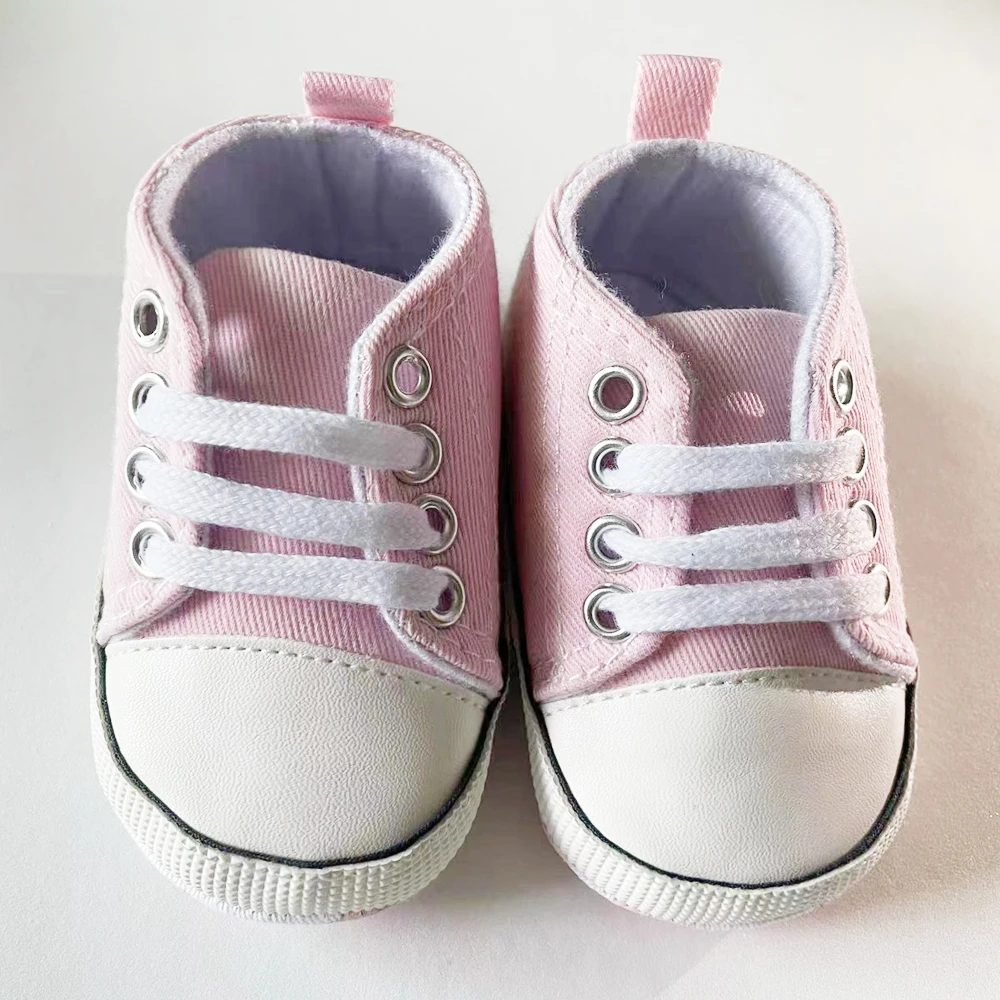 Brand Baby Boy Shoes for 1 Year Old new Girl Canvas Sneakers 2025 Newborn Footwear Toddler Lace Up Tenis Buty Infant Trainers Doll Gifts