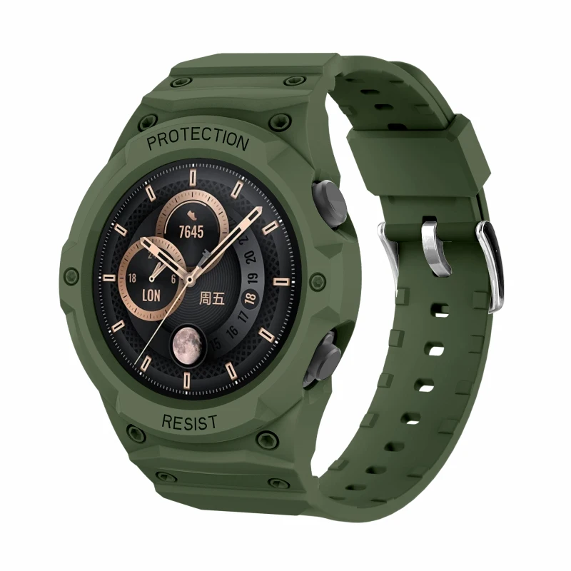 Case strap For Huawei Watch GT mm All inclusive Silicone Watchband Rubber Sport Shell