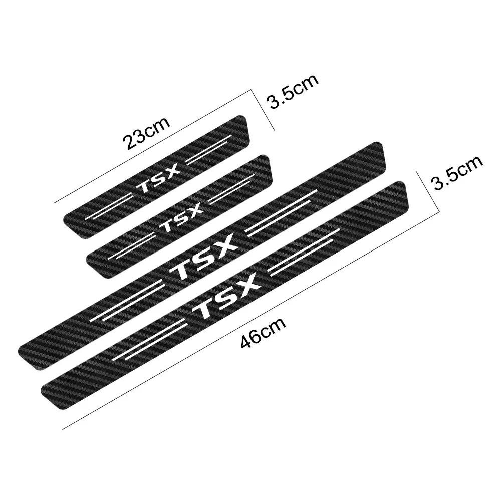4PCS Car Door Sill Sticker Threshold Decal Auto Accessories For Acura CDX ILX MDX V6 Aspec NSX RDX RL RLX TL TLX TLX-L TSX ZDX