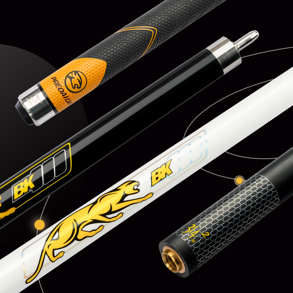 PREOAIDR 3142 BK3 Series Billiard Pool Cue 10.8/11.8/13mm Tip Uni-Loc Joint Cue Stick Kit 147cm Silicone Wrap with Extension