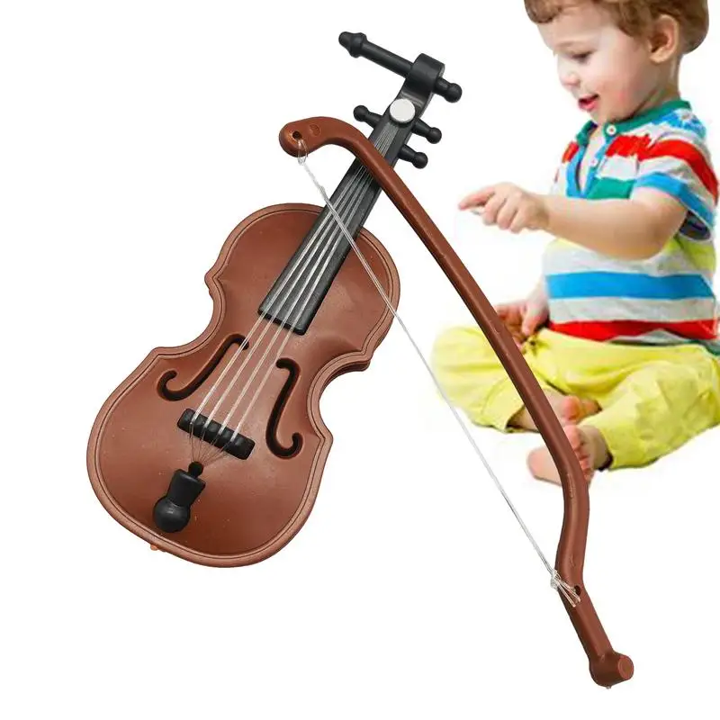 Tiniest Violin Musical Instrument Miniature For Children Polished Mini Violin Ornament Miniature Violin Musical Instruments For