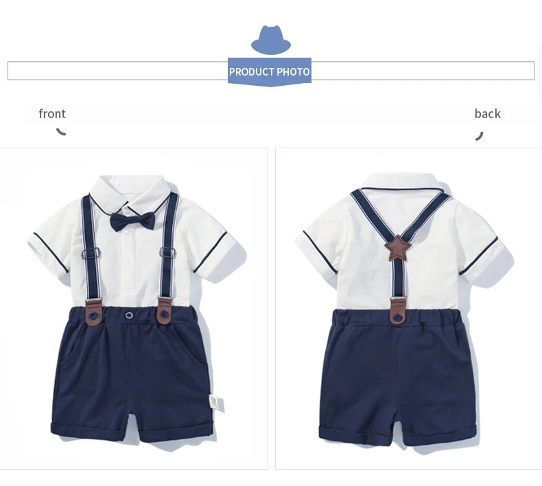 Newborn Clothes Summer Suit Formal 0 3 6 Months Babies Wear Romper Set For Boy Baby Clothes