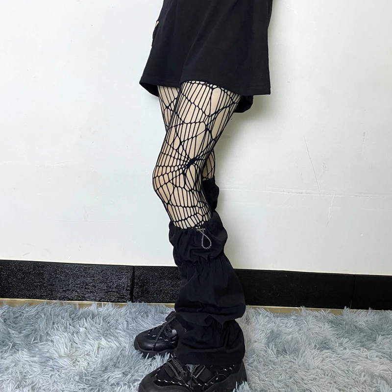 Women 2025 Dark Gothic Black new Leg Warmer Japanese Ninja Haruku Punk Long Sock Drawstring Calf Length Foot Cover Cool Streetwear 2023