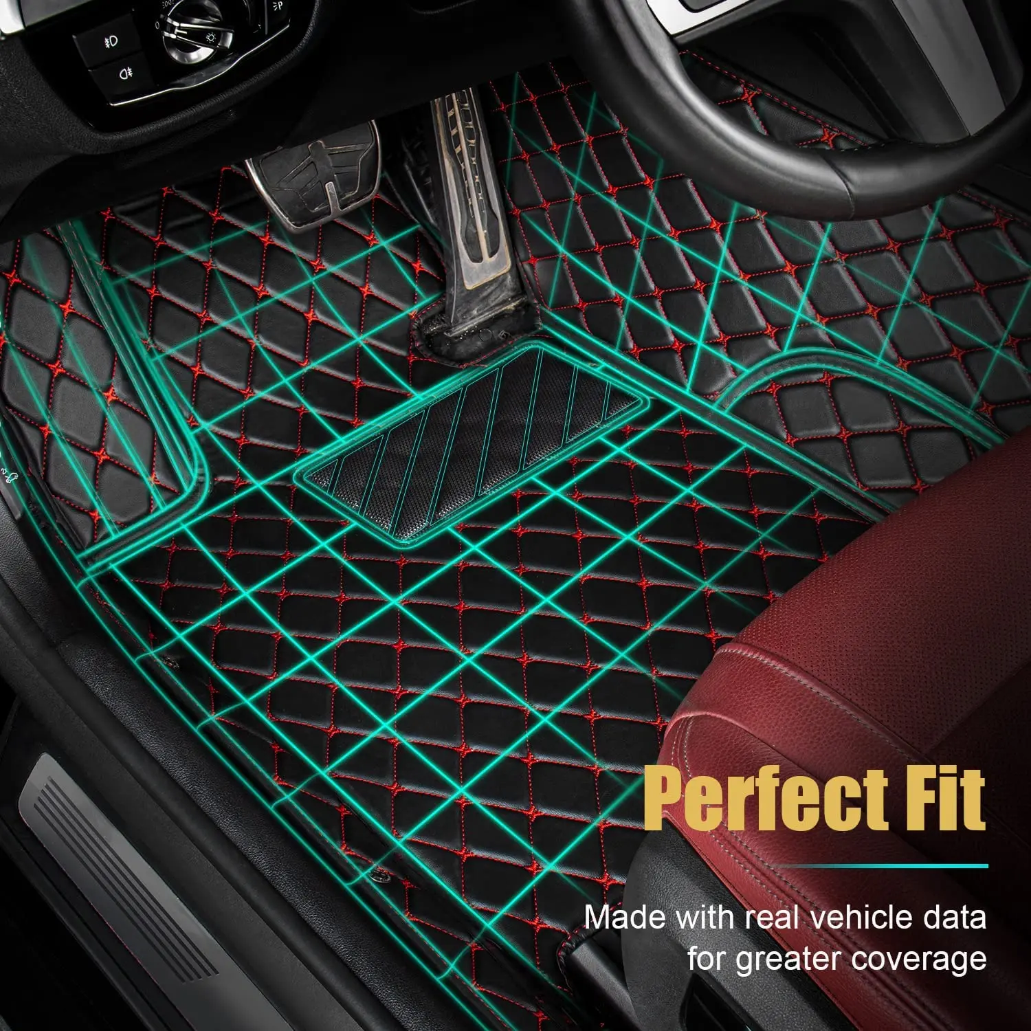 Mats Car For Floor Peugeot 2008 P24 2020 2021 2022 Leather Mat Rugs Durable Pad Anti Dirty Carpets Set Car Accessories smile