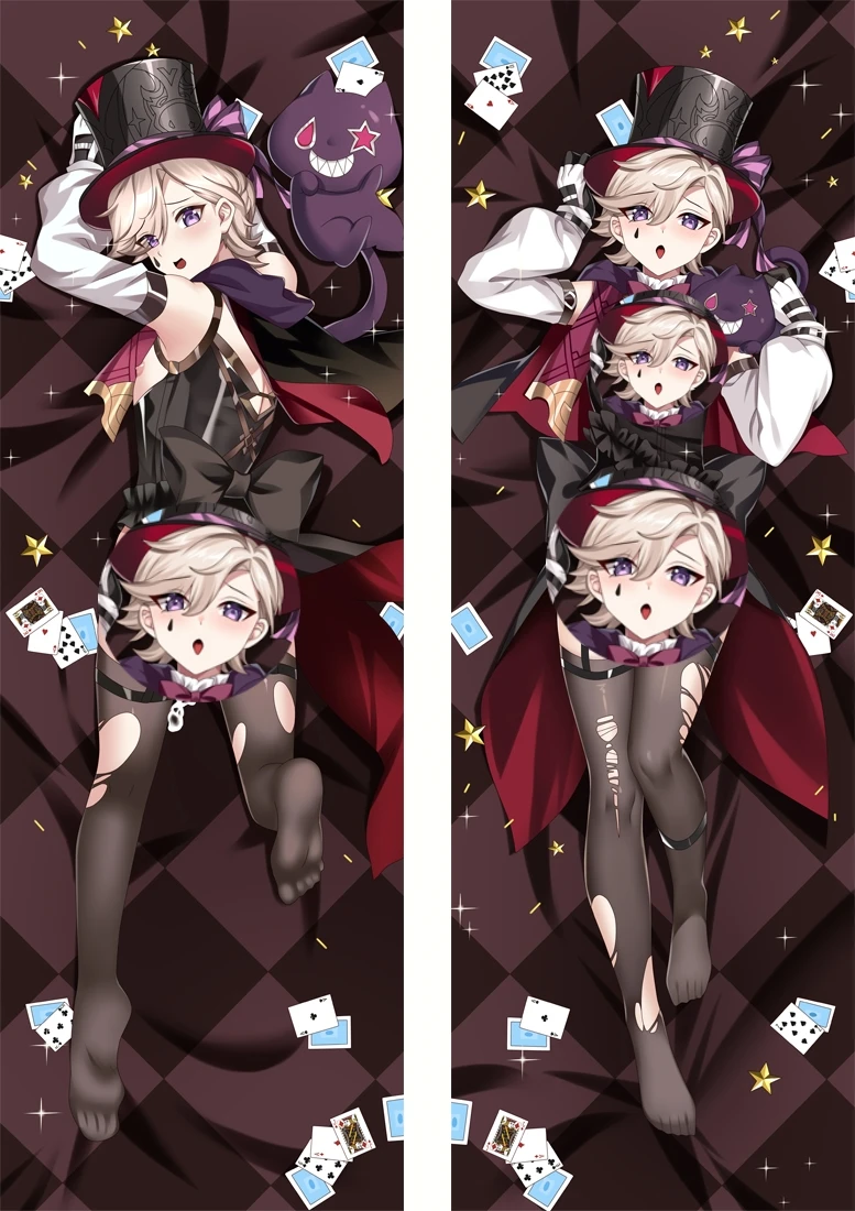 Game Impact Lyney Cosplay Dakimakura Pillow Case Hugging Body Prop