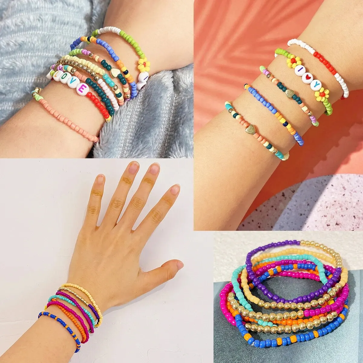 About 13040pcs 2 Series Box Set, Rice Beads, Letter Beads, Material Bag, Handmade DIY, Beaded Bracelet, Necklace, Jewelry Access
