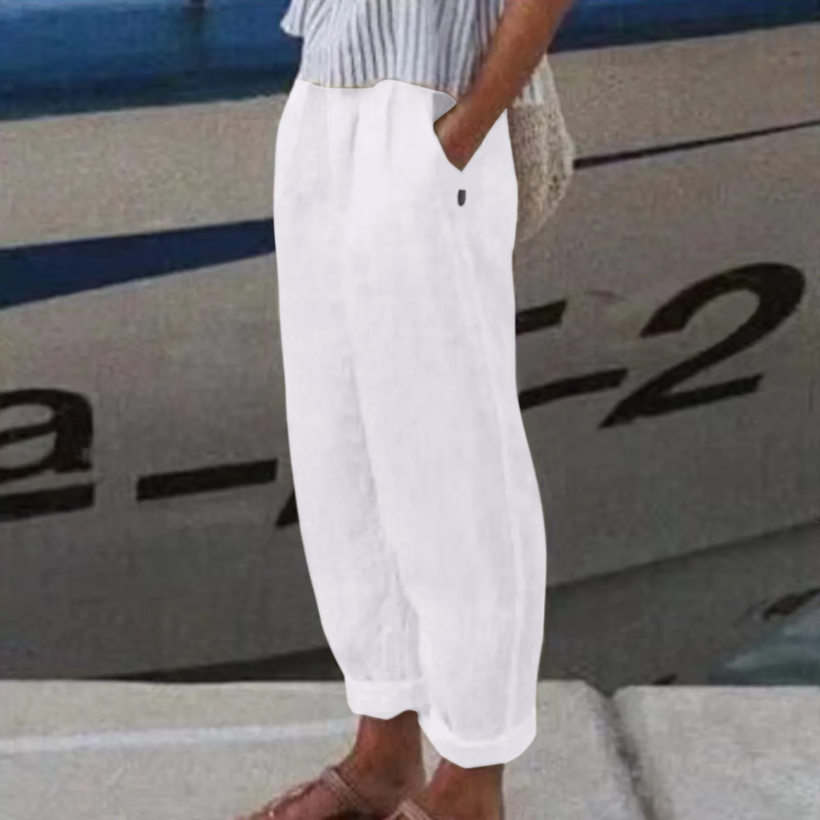 Women Summer Wide Leg Pants High Waist Drawstring Straight Pant Comfy Loose Sweatpants Long Trousers Streetwear