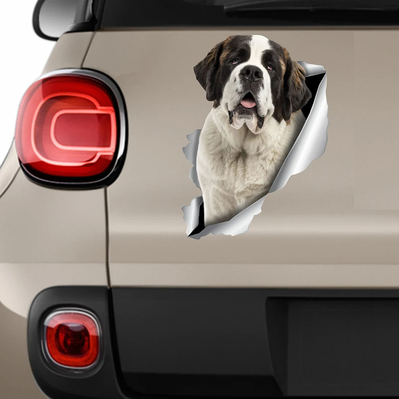 V1154# new Car Sticker Saint Bernard Dog Pet Waterproof Vinyl Decal 2025 Car Accessories Decor Pegatinas Para Coche