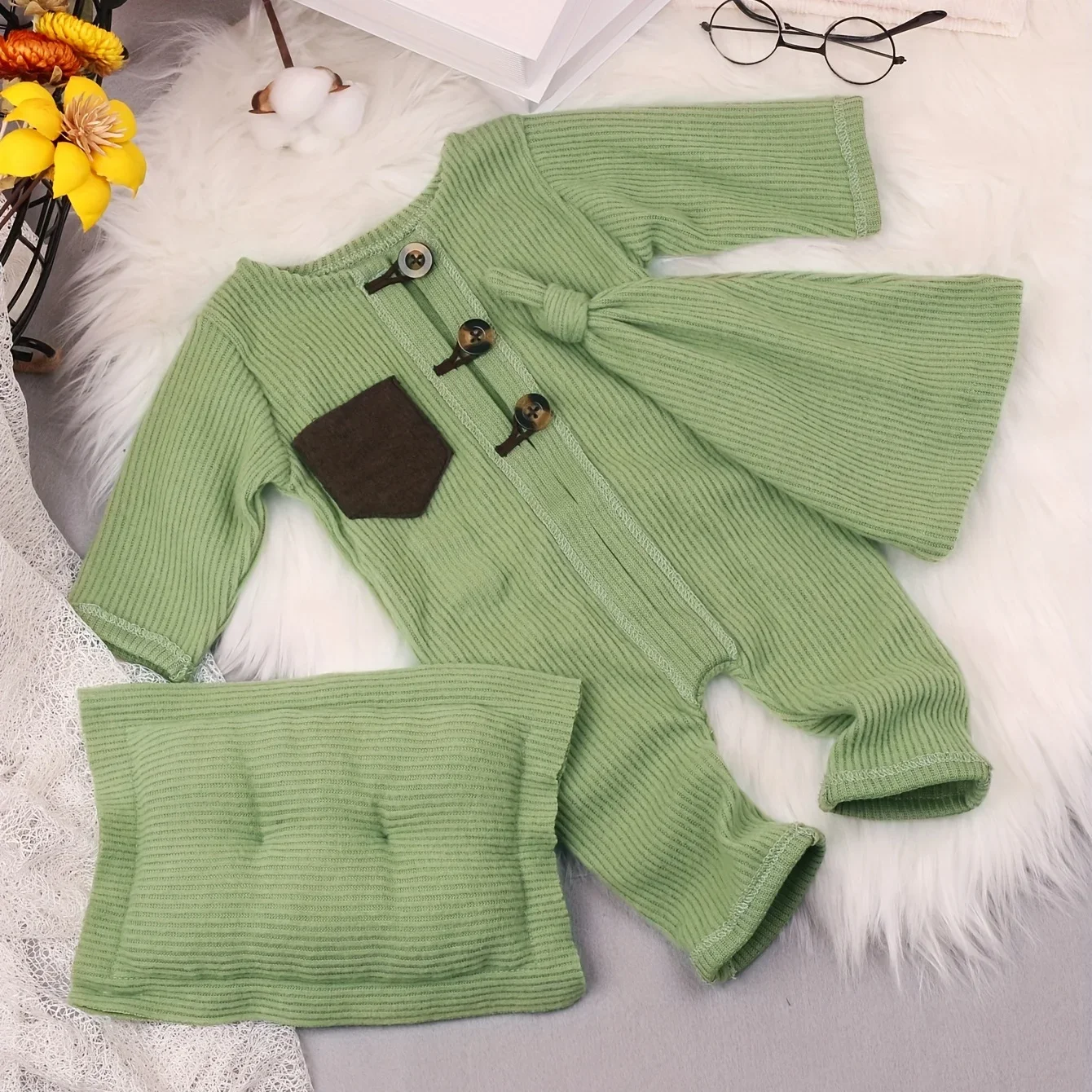 3Pcs Newborn Photography 2025 Romper Outfit Boy Photo new Shooting Outfits Patch Jumpsuit Hat Set with Pillow Baby Photography Clothes