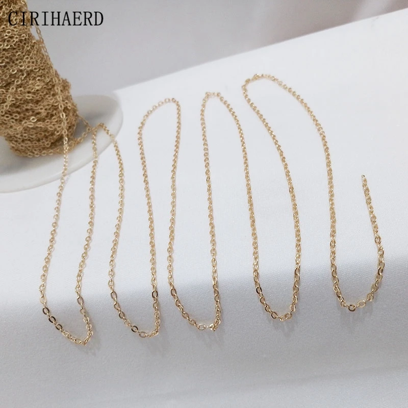 mm Thin Chain K Gold Plated Women Jewelry Chains For DIY Necklace Bracelet Making Supplies Accessories