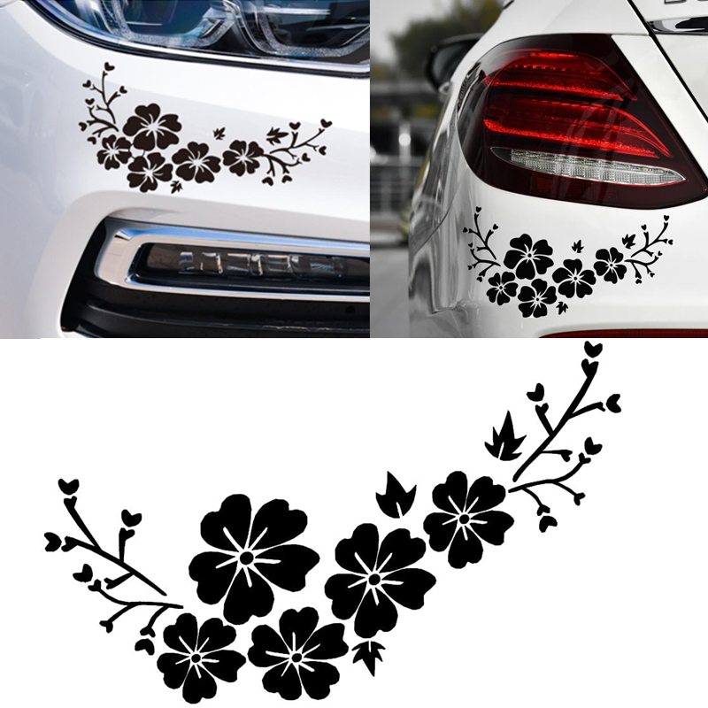 New Car Body Flower Decal Auto Window Bumper Door Scratch Cover Decals Truck Moto Styling Vinyl Sticker Blossom Decor