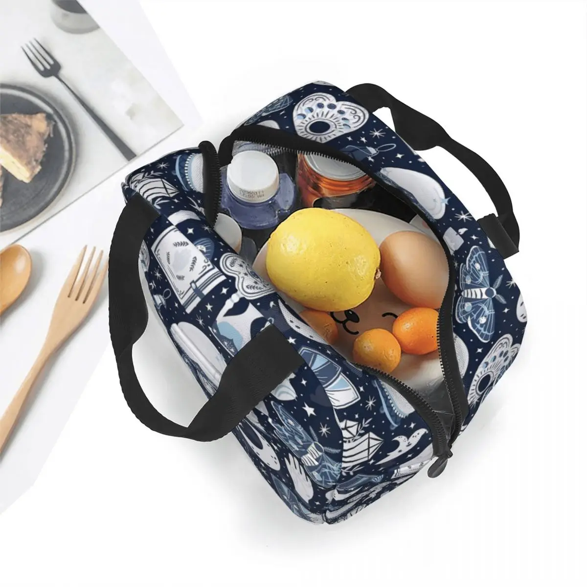 Dark Mystical Insulated Lunch Bags High Capacity Tarot Occult Witch Magic Boho Lunch Container Cooler Bag Lunch Box Tote Picnic