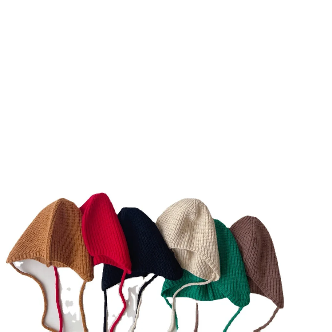 2023 Spring Autumn Baby Knit Hat Girls Boys Bonnet Caps Solid Color Kids Beanie Caps Elastic Children Knitted Hats 1-6Years