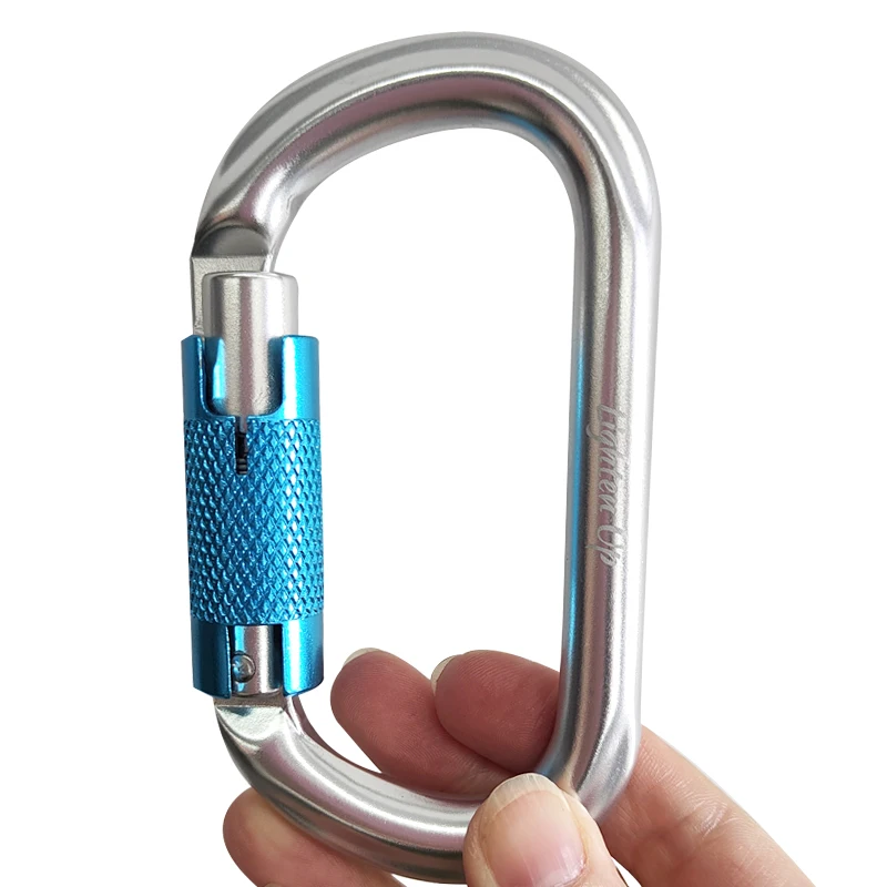 25KN new Climbing Carabiner Screw Locking Gate Carabiner Heavy Duty O-shape Steel 2025 Hammock Buckle Climbing Hiking Accessories Surviva