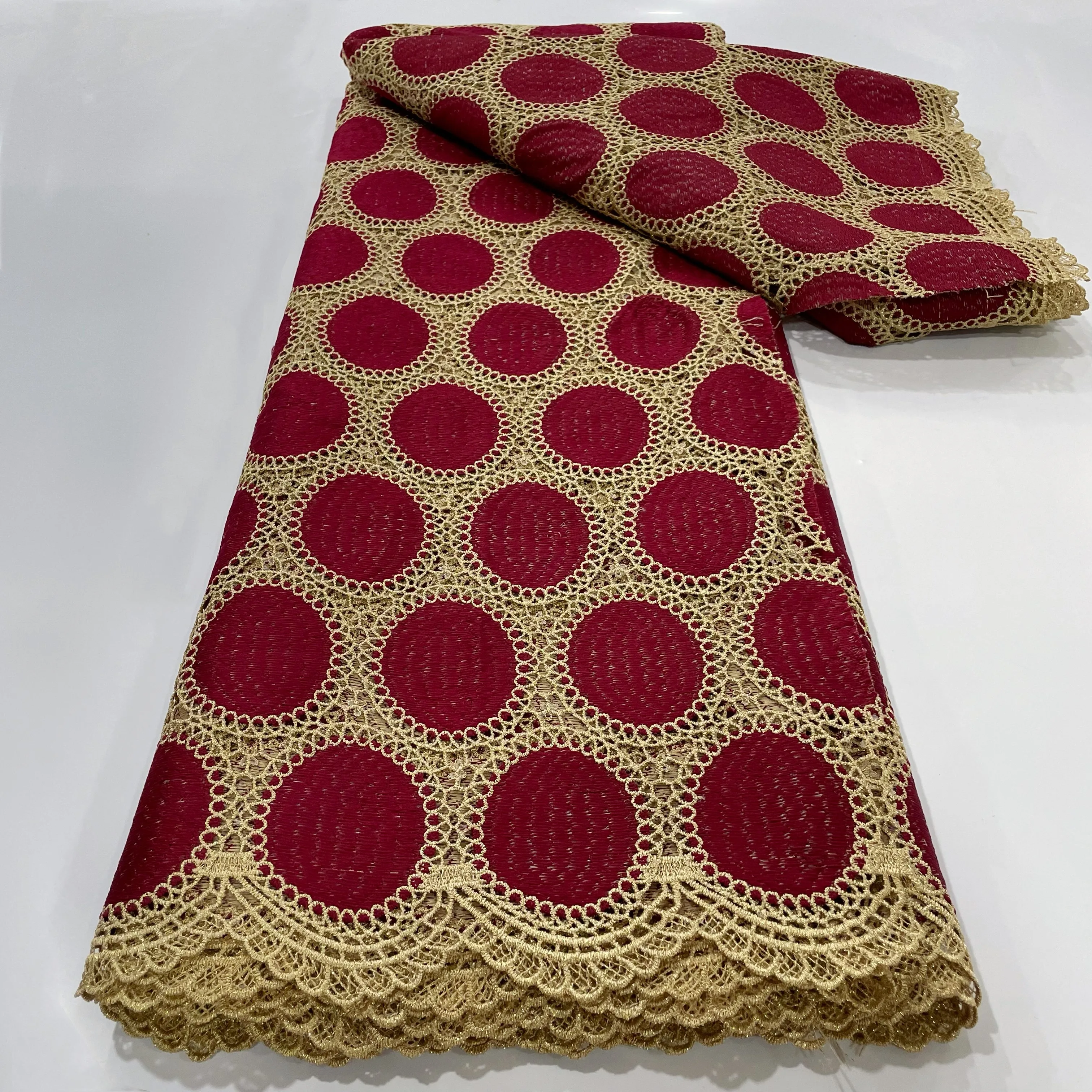 Classic High Quality African Guipure Cord Lace Fabric 2024 French Nigeria Lace Fabric for Luxury Wedding Material