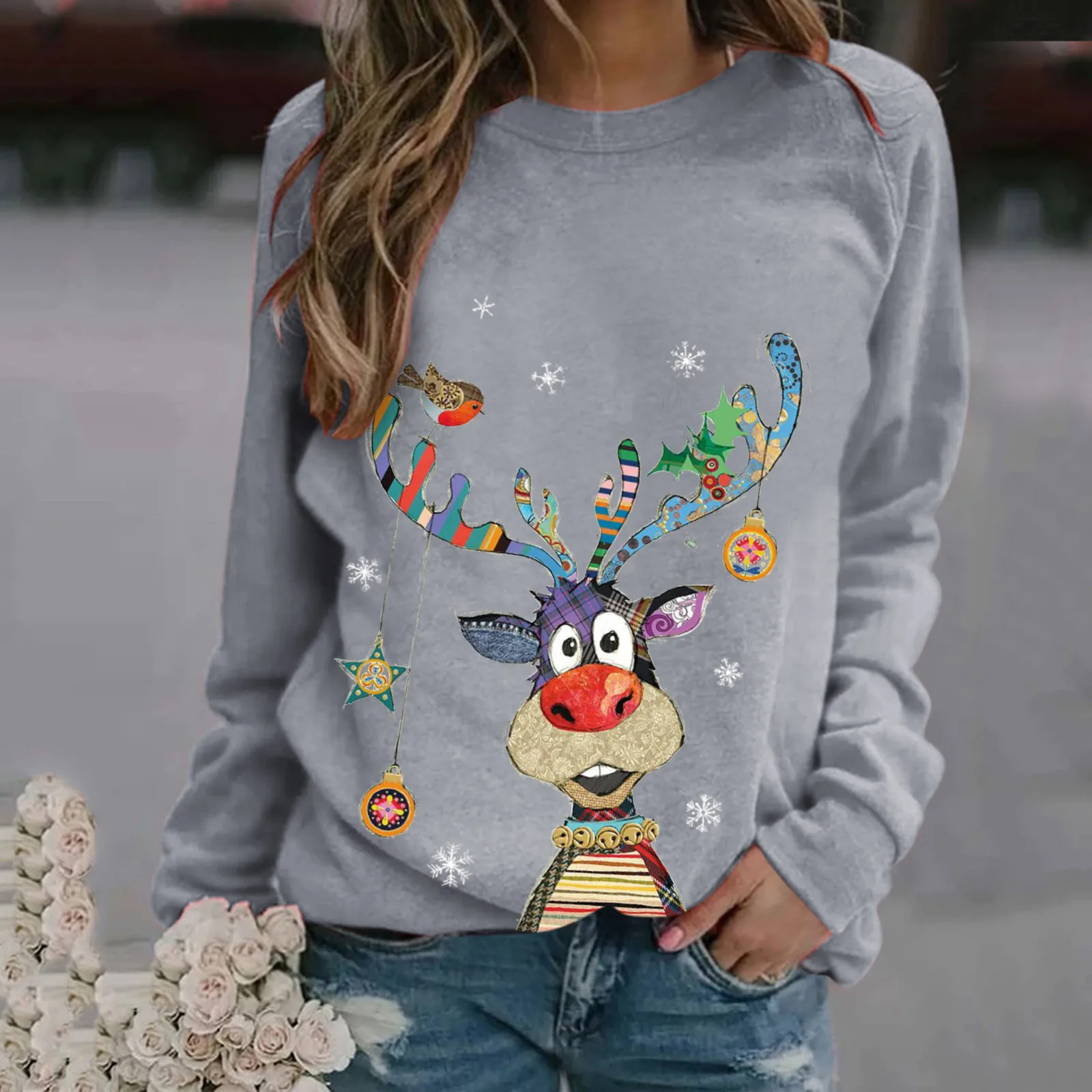 Christmas Sweater Women Autumn Winter O-neck Pullover Loose Long Sleeve Print Jumpers Warm 2025 new Knit Ugly Sweater Sweatshirt Tops