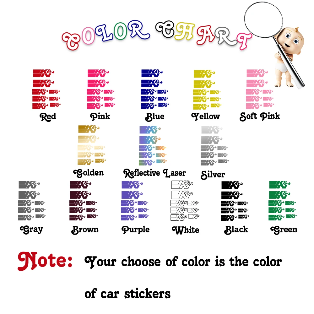 Brand Sponsor Sticker K&N adhesive Car vinyl Decal motorcycles Stickers