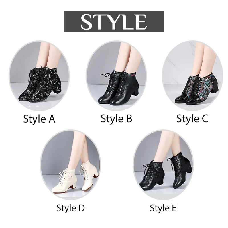 DKZSYIM Woman Ankle Boots Latin Dance Shoes White Black Rubber sole Dance Boots Salsa Tango Dancing Shoes Girls short Boots