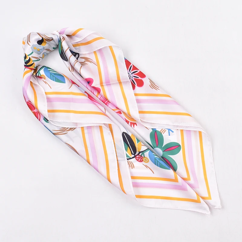 Plant Flower Women's 70 Square Scarf, Small Silk Scarf, Sun Protection, Breathable Scarf, Headband
