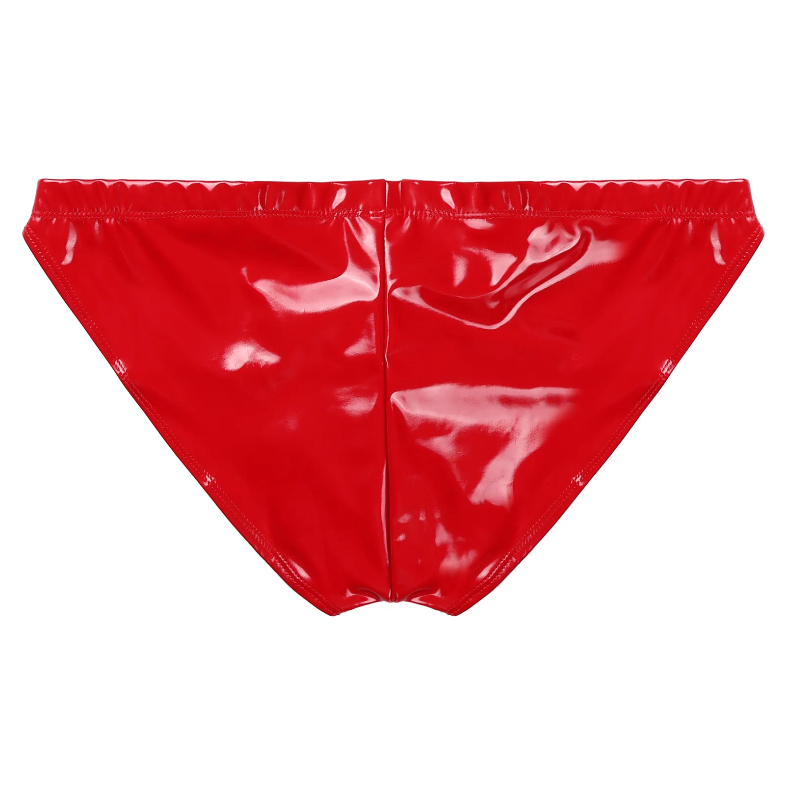 Sexy Men Briefs Swimwear Low-Rise Underwear Swimming Wear PVC Latex Panties Glossy Shiny Leather Briefs Panties Lingerie
