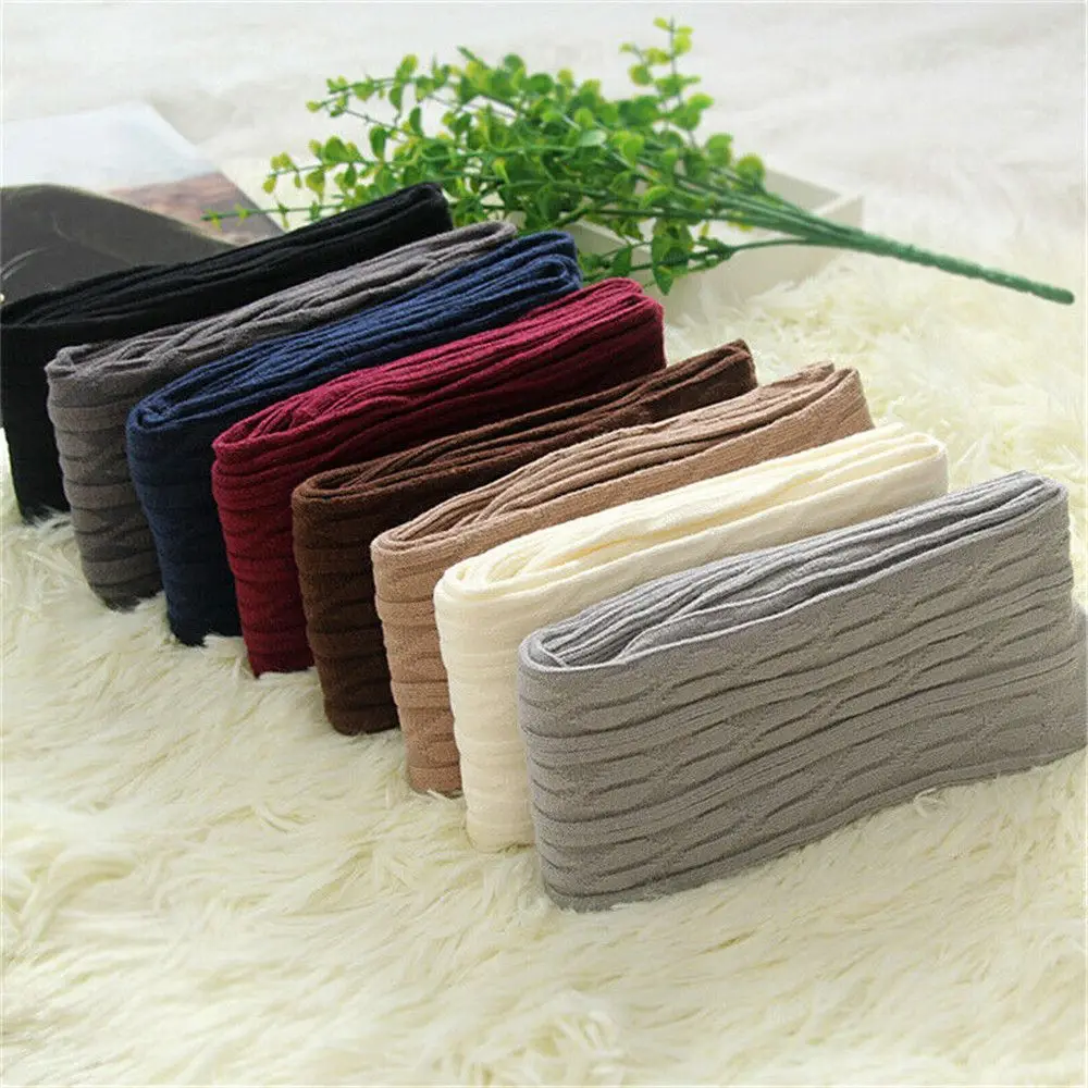 Women Ladies Thigh High Warm Knit Stockings Long Over the Knee Socks 5