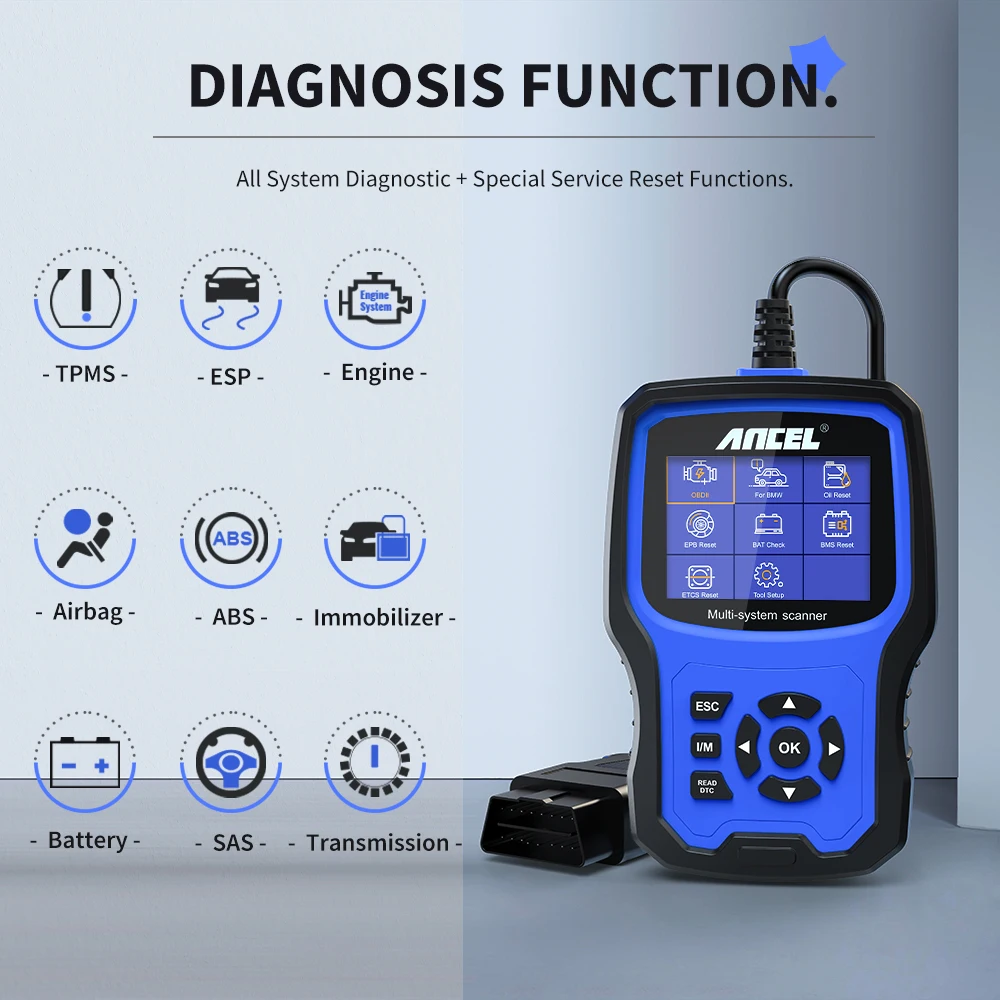 ANCEL BM700 ODB Code Reader OBD2 Scanner Injector Coding EPB SAS Airbag ABS Oil Reset Automotive Diagnostic Tool For BMW