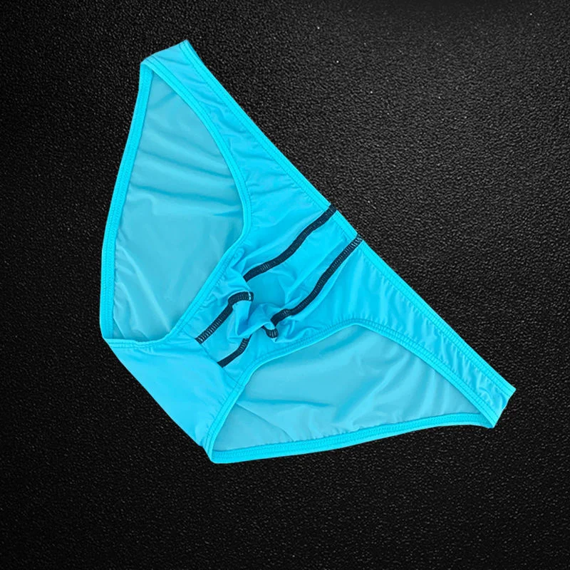 M-XXL Ice Silk Men Underwear Bulge Pouch Ultra-Thin Bikini Briefs Sexy Male Underpants Breathable Cool Summer