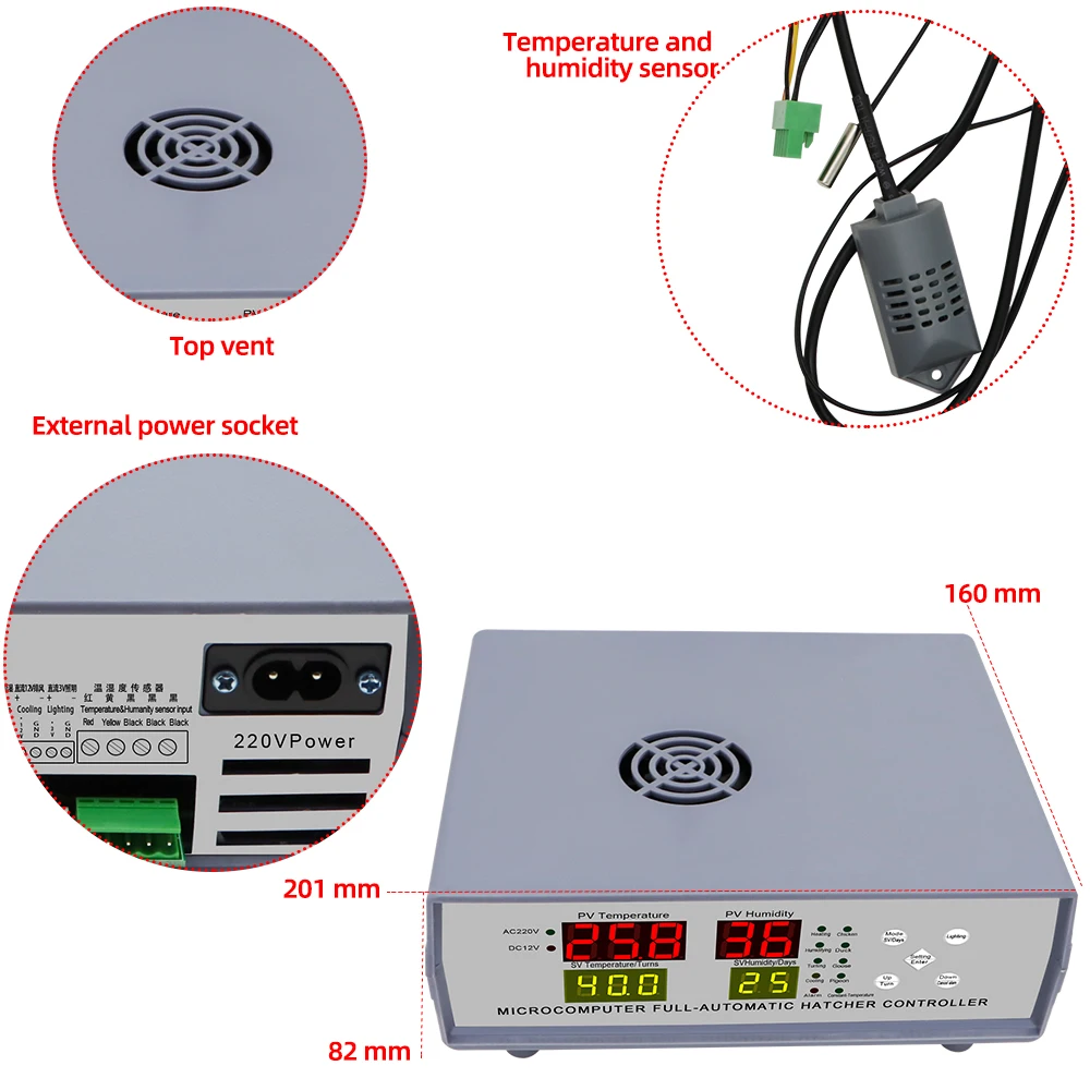 XM-18K-2 egg Incubator Controller Microcomputer full-Automatic Hatcher Controller Incubator Thermostat Egg Hatcher Controller