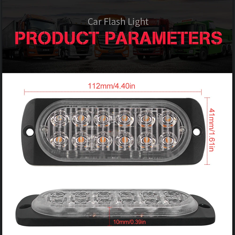 12/24V LED Car Work Light for Truck 36W Flood Light Off Road Light Bar for Tractor Golf Cart UTV ATV Car Accessories Lamp