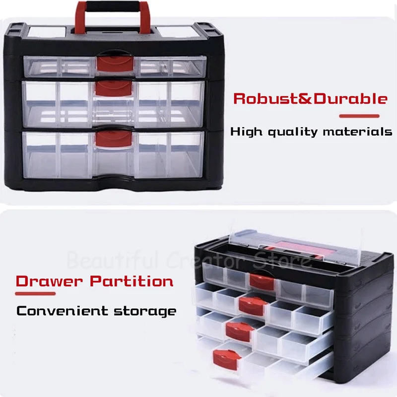 Drawer Type Tool Box Parts Storage Box Portable Fishing Plastic ToolBox Screws Organizer Hardware Tool Storage Box Suitcase