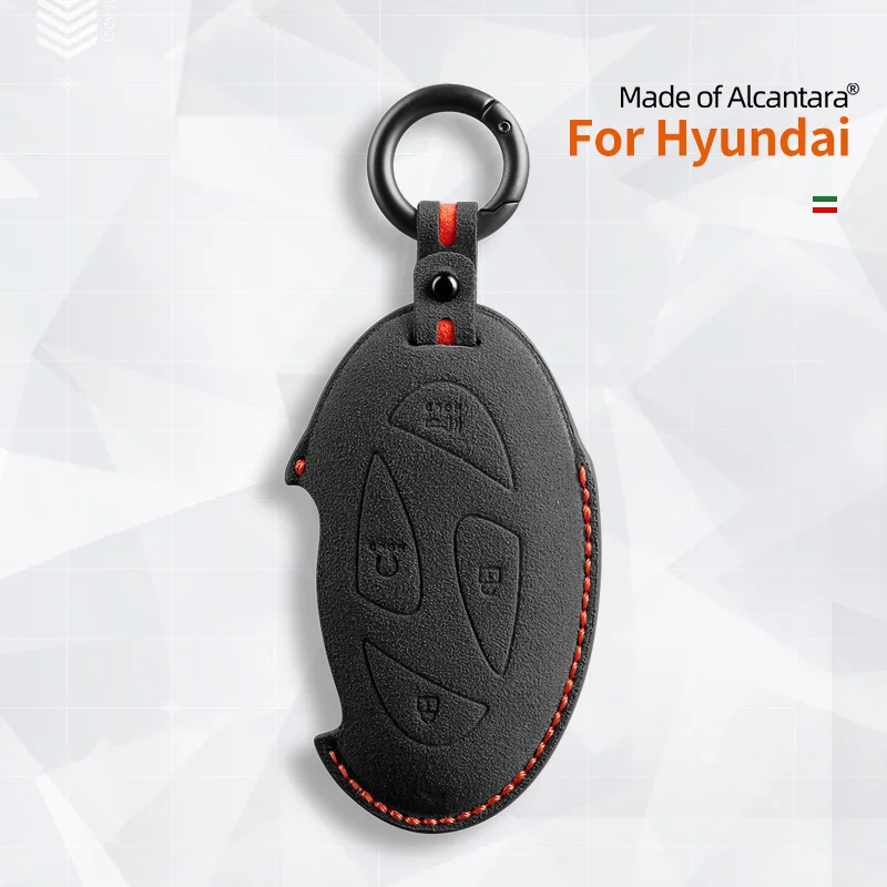 7 Buttons Car Key Case For Hyundai Grandeur GN7 Kona Ev 2023 ioniq 6 Auto Smart Remote Suede KeyChain Cover Shell Accessories