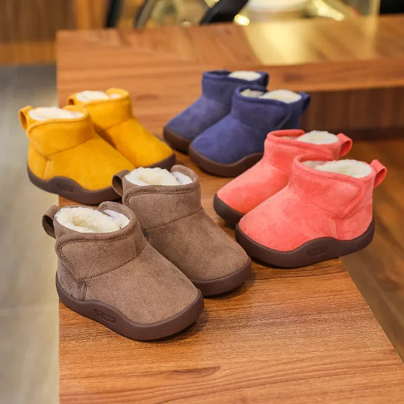 Toddler Baby Boots New 2024 Winter Warm Snow Boots Boys Girls Plush Soft Bottom Infant Shoes Baby Outdoor Sneakers Kids Shoes