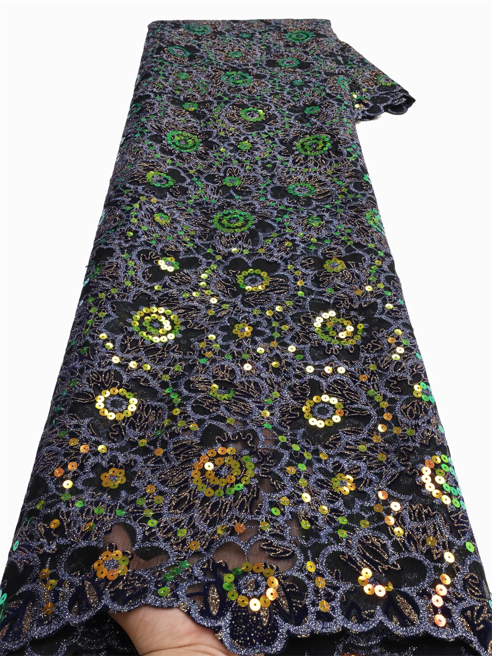 African Velvet Sequined Lace Fabric 2023 High Quality Embroidery Nigerian French Lace Fabric For Sew Party Dresses