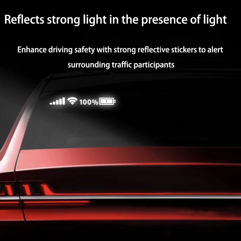 Car Windshield Signal WiFi Power Full Battery Sign Reflective Stickers Unique Electric Decals Styling Decoration
