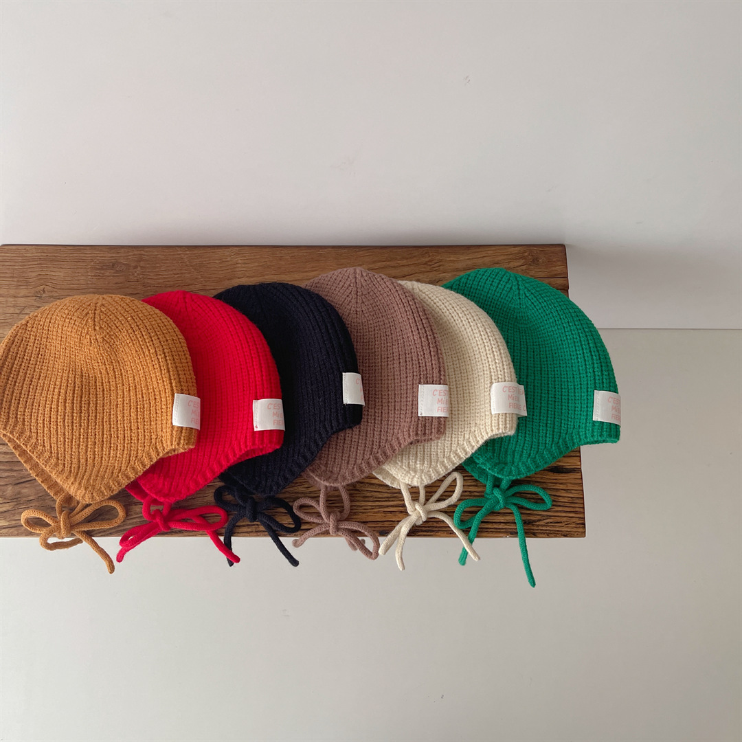 2023 Spring Autumn Baby Knit Hat Girls Boys Bonnet Caps Solid Color Kids Beanie Caps Elastic Children Knitted Hats 1-6Years