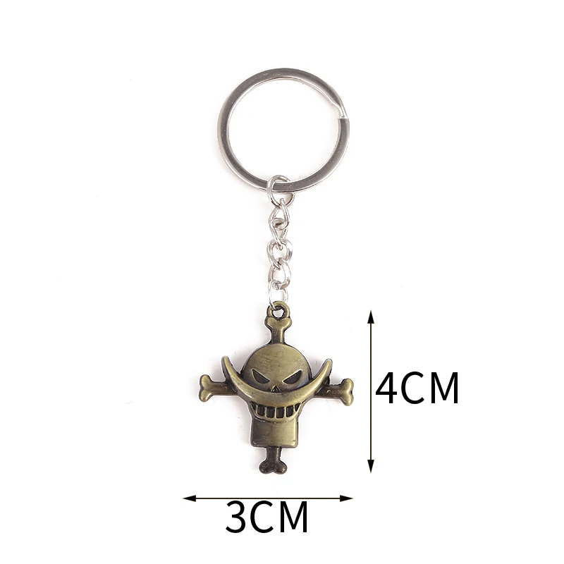 Anime 2025 One Piece Keychains Vintage Antique Bronze Plated new Edward Newgate Whitebeard Pendant Keyring Gifts for Christmas