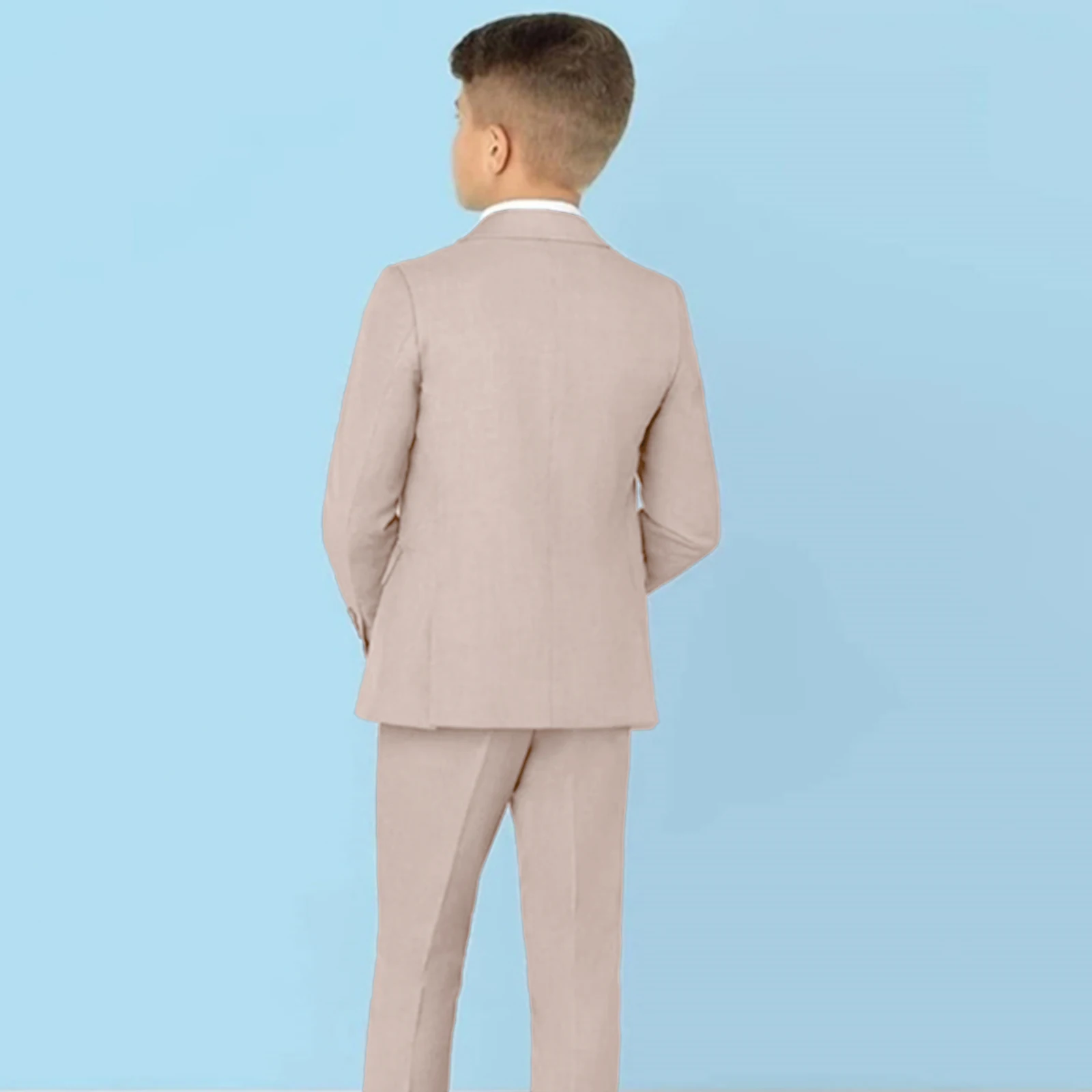 Classic Solid Paisley Suits for Boys 3-Piece Smart Stylish Boy's Tuxedo Formal Outfit For Kids Blazer Vest And Pants For Party