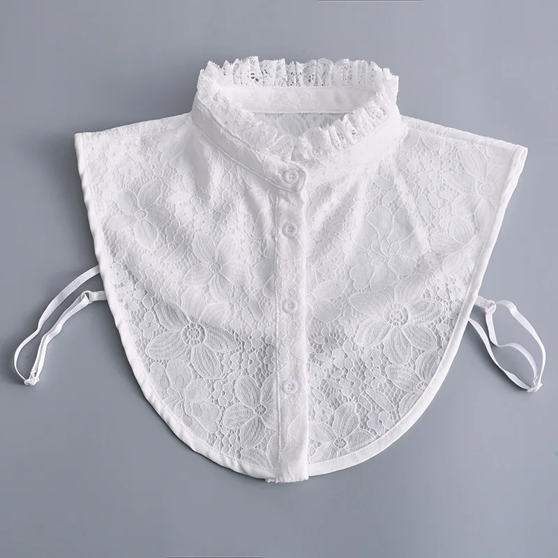 Women Shirt Fake new Collar Solid Color Vintage Detachable Collar Girls Removable Neckwear 2025 Blouse Lapel False Collar Tie