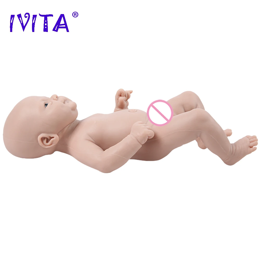 IVITA WB1512WS 36cm(14inch)1.65kg Silicone Bebe Reborn Doll with Eyes Realistic Unpainted Boy Baby Dolls for Children Xmas Toys