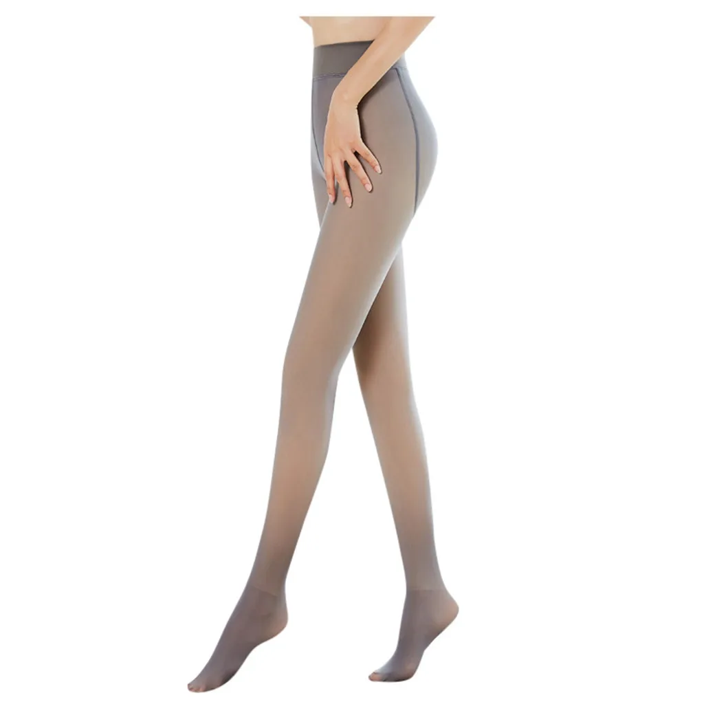 new Legs Fake Translucent Warm Fleece Pantyhose -Black/Gray/Coffee Original Black 2025 Skin Coffee Stockings Stocking Toiletry Accessorie