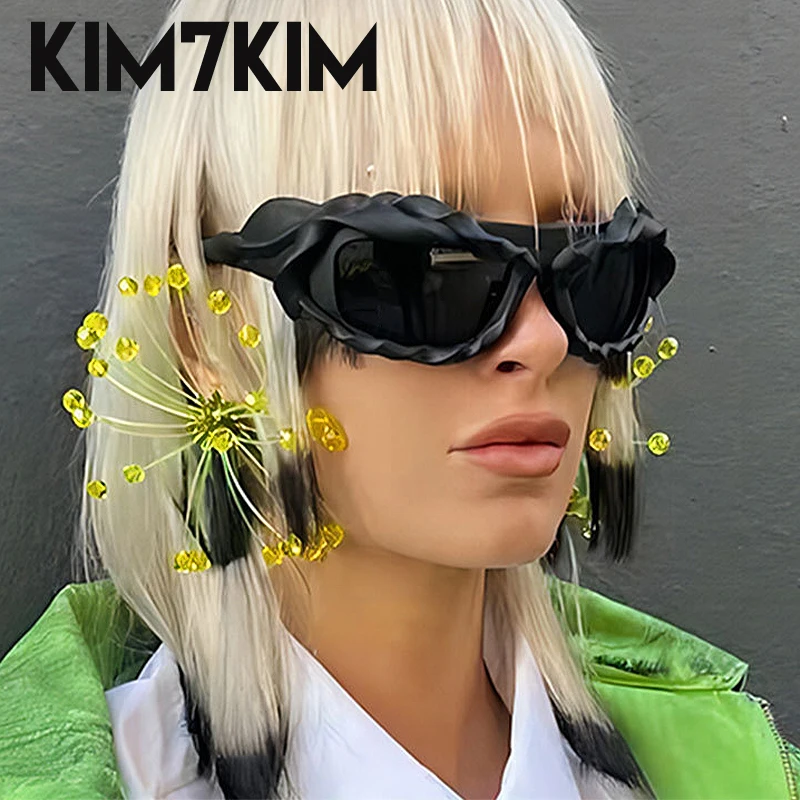 Steampunk Y2k Twisted Sunglasses Men Women 2023 Luxury Brand Trendy Hip Hop Punk Sun Glasses Male Streetwear Shades Gafas De Sol