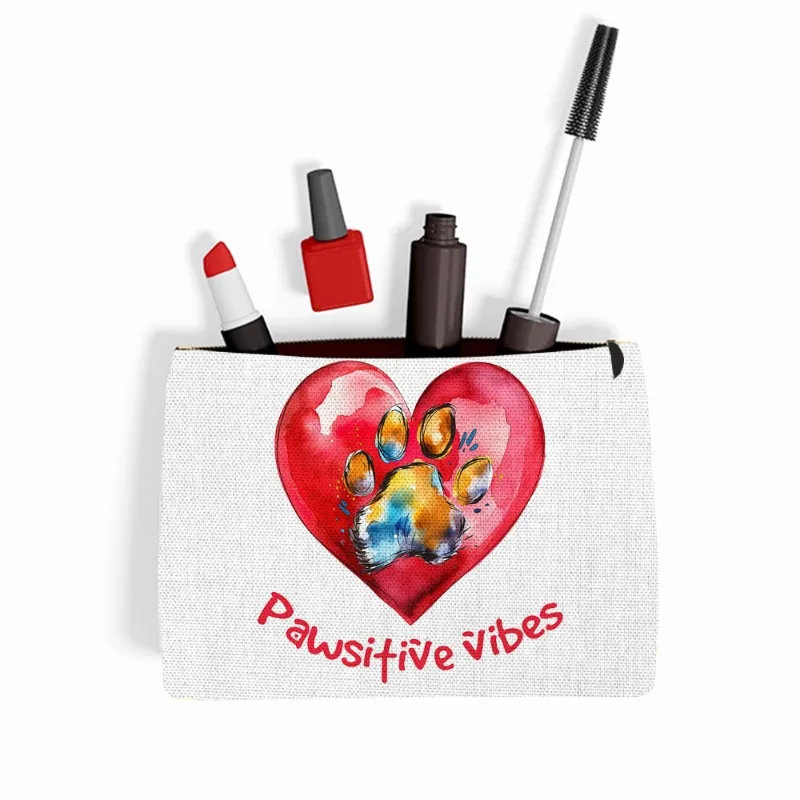 Cute 2025 Animal Print Cosmetic Bags Kawaii Dog Makeup Bag for Women Casual new Toiletries Travel Organizer Zipper Handbag Canvas Purse