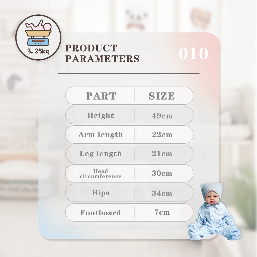 COSDOLL 49cm 3.2kg 100% Full Body Silicone Reborn Baby Doll Realistic Baby Toys Soft Dolls for Children Christmas Gift