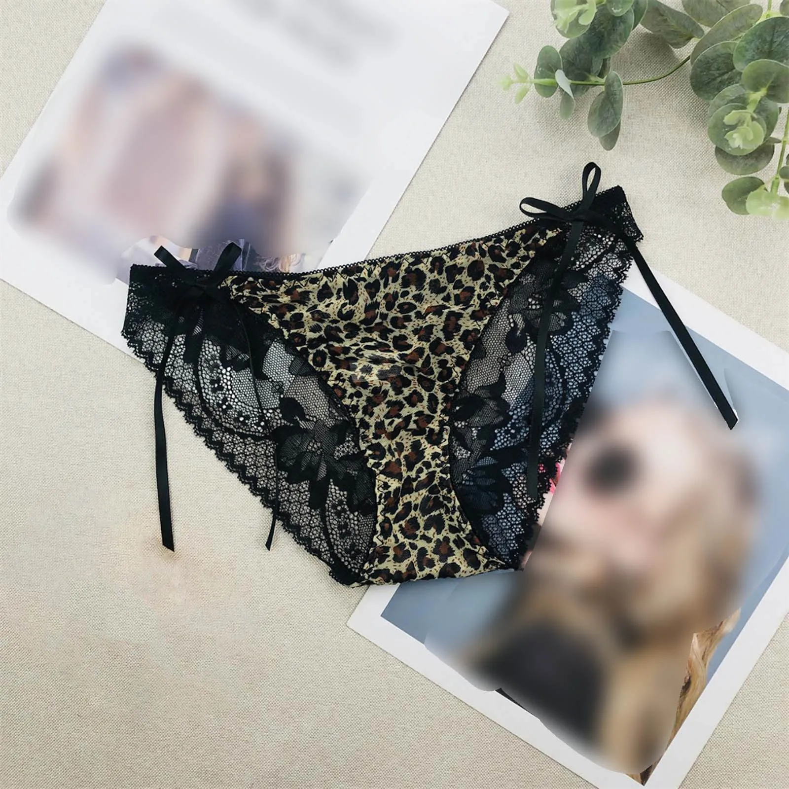 Women S Underwear Mesh Lingerie Panties Sexy Bow Design Breathable Hollowed Out High Elastic Low Waist Butt Padded 5