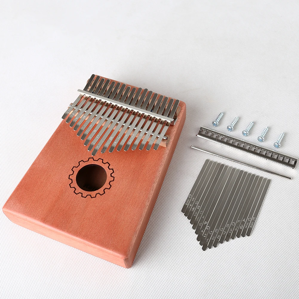 17-Key Kalimba DIY Set Durable Thumb Piano Steel Key Wood Bridge Shrapnel Lettering Keyboard Musical Instrument Accessories
