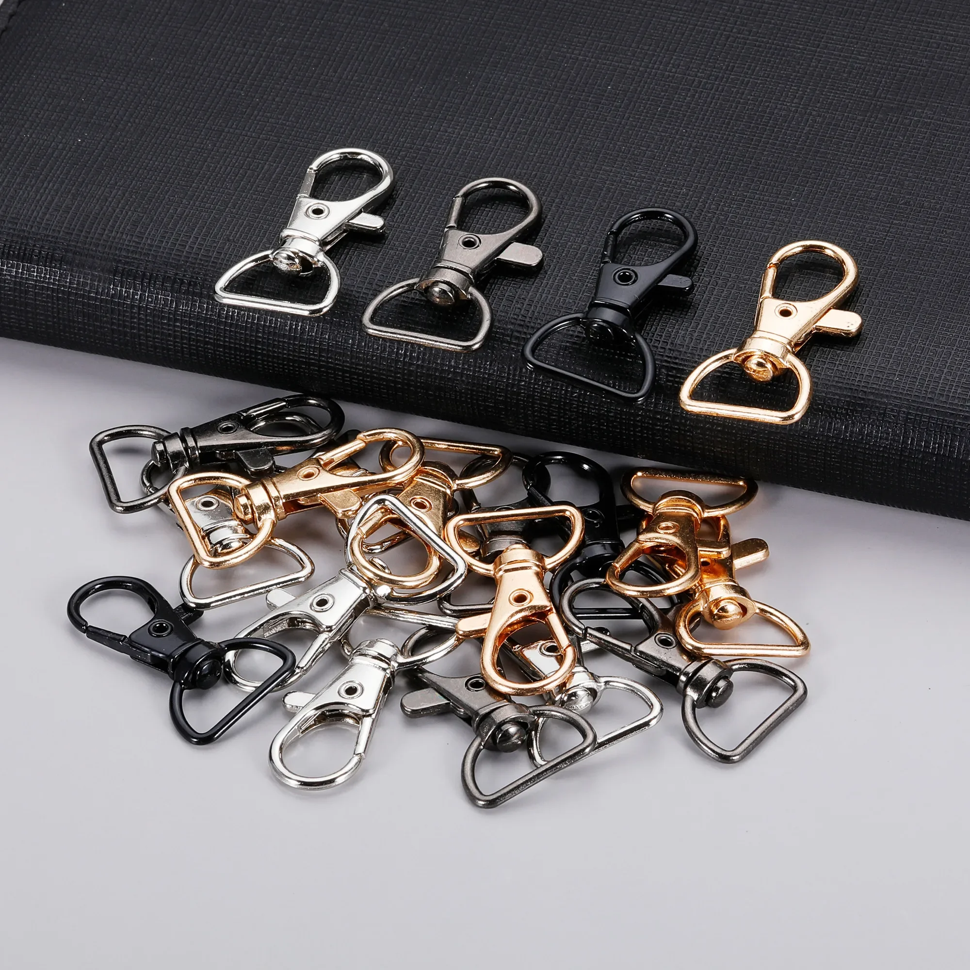 5/10/20pcs Swivel new Clasps with D Ring Lanyard Snap 2025 Hooks Keychain Clip Hook Metal Lobster Claw Clasp for Keyrings Crafting Sewing