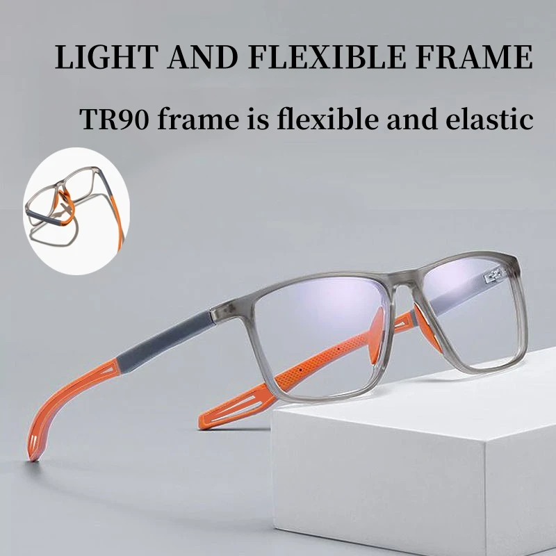Anti-blue Light Myopia Eyeglasses Ultralight TR90 Sport Short Sight Eyeglasses Men Near Sight Optical Eyewear Diopters 0 To -6.0